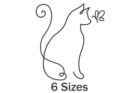 Cat with Butterfly Outline Review