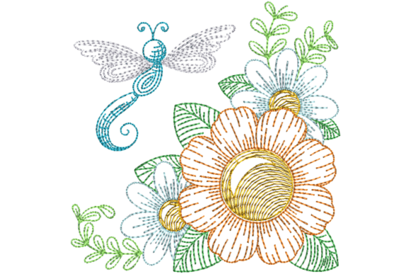 Drafting Dragonfly and Daises for Holiday Collections
