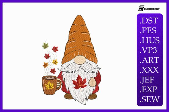 Fall Gnome with Coffee Embroidery Review