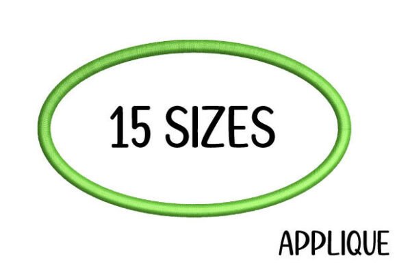 Oval Satin Stitch Appliqué in 15 Sizes